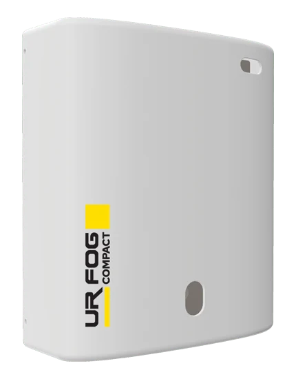 Générateur de brouillard de sécurité UR FOG Compact avec sa buse de diffusion en façade