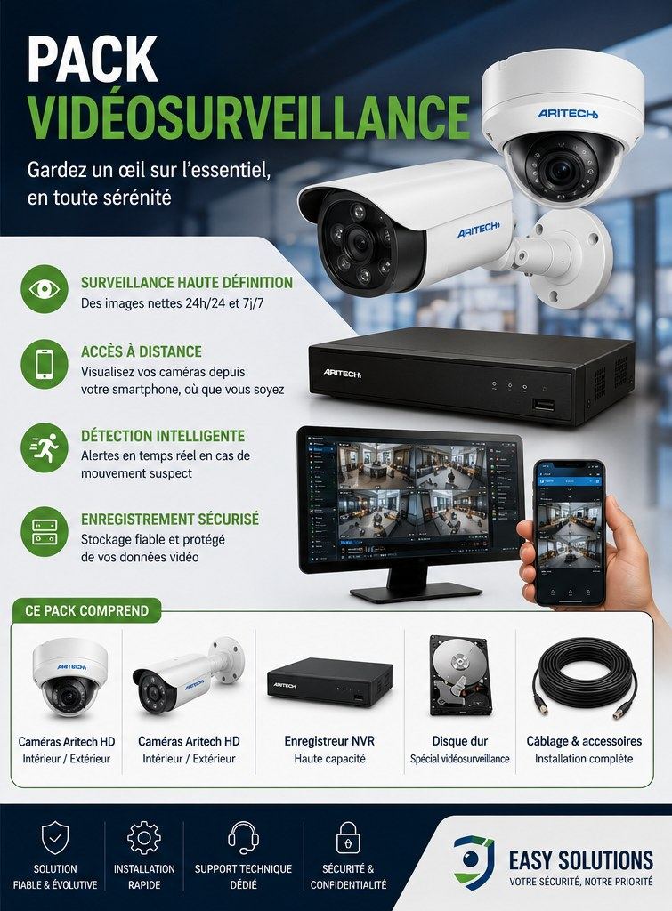 Videoüberwachungspaket – Aritech-Kameras, NVR und Fernzugriff