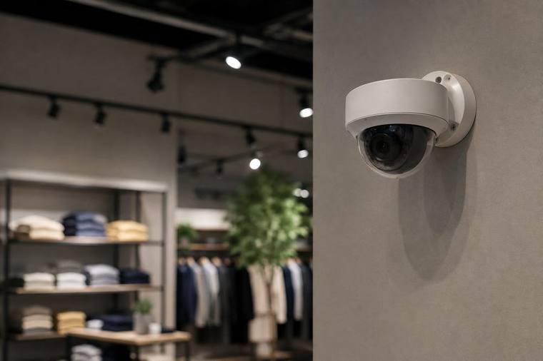 In einem Geschäft installierte CCTV-Domekamera